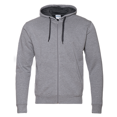 Толстовка мужская STAN с капюшоном на молнии футер с начёсом 280, 17 (Серый меланж)