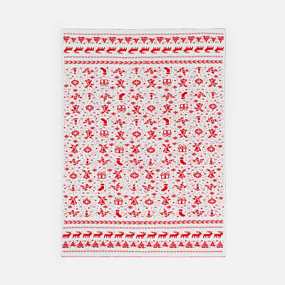 Плед Holidale, красный с молочным