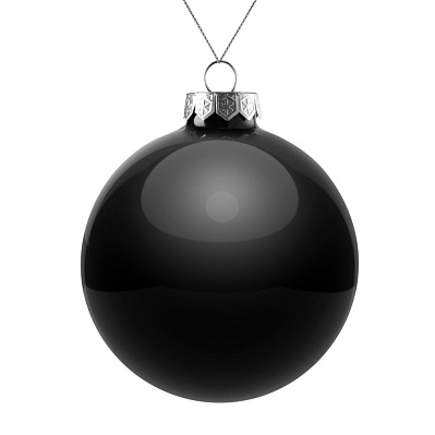 Елочный шар Finery Gloss, 10 см, глянцевый черный (Черный)