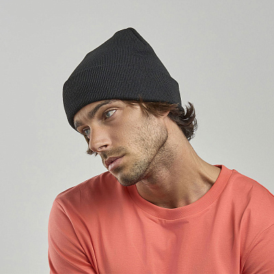 Шапка вязаная  двойная Wind-S, пурпурный, 100% переработанный полиэстер