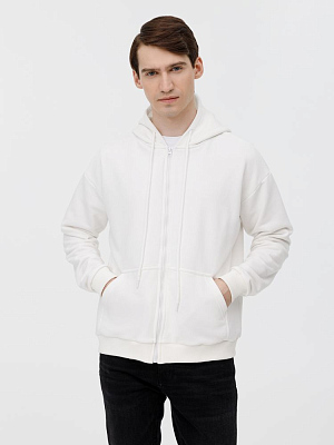Толстовка унисекс оверсайз на молнии Zippy Terry, белая