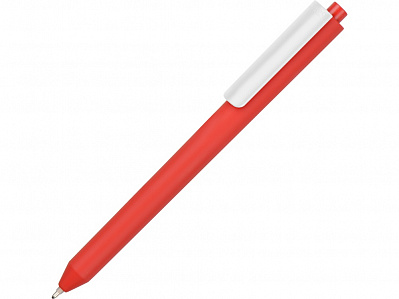 Ручка пластиковая шариковая Pigra  P03 софт-тач (Красный/белый)