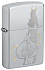 Зажигалка ZIPPO Devilish Ace с покрытием Satin Chrome, латунь/сталь, серебристая, 38x13x57 мм - Фото 1