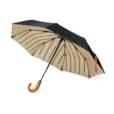 Складной зонт VINGA Bosler из rPET AWARE™, d96 см (Черный;)