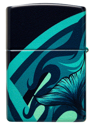 Зажигалка ZIPPO Mermaid Design с покрытием 540 Matte, латунь/сталь, черная, матовая, 38x13x57 мм