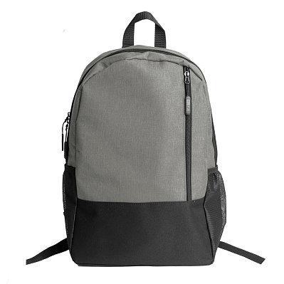 Рюкзак PULL, серый/чёрный, 45 x 28 x 11 см, 100% полиэстер 300D+600D (Серый, черный)