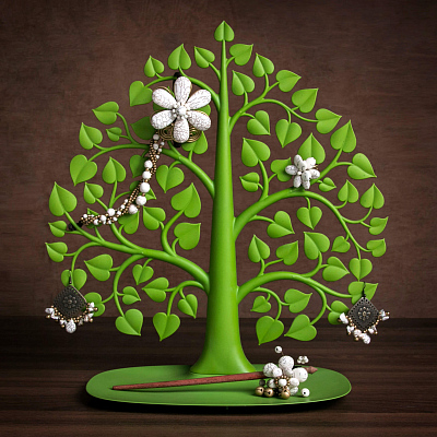 Декоративный органайзер для украшений Bodhi, зеленый 