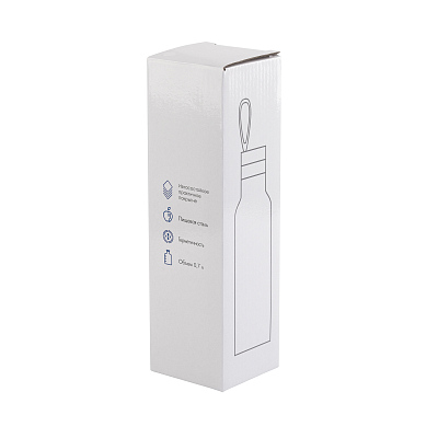 Бутылка для воды "Фитнес" 700 мл, покрытие пудра, белый