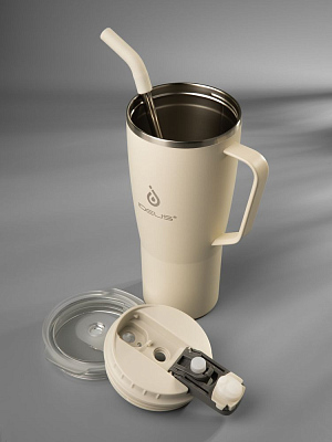 Термостакан Kasumigaoka, белый (молочный)