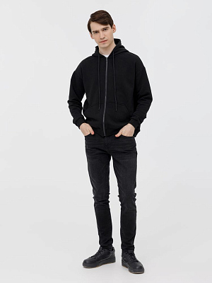 Толстовка унисекс оверсайз на молнии Zippy Terry, черная