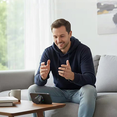 Магнитная беспроводная Bluetooth колонка-подставка Wave 5W, черная