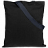 Холщовая сумка BrighTone, черная с темно-синими ручками - Фото 2