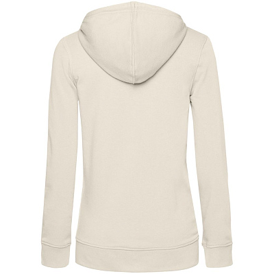 Толстовка на молнии с капюшоном женская BNC Inspire (Organic), молочно-белая
