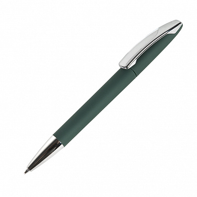Ручка шариковая VIEW, пластик/металл, покрытие soft touch (Темно-зеленый)
