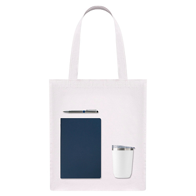 Подарочный набор Welcome pack, синий (шоппер, ежедневник, ручка, термокружка)