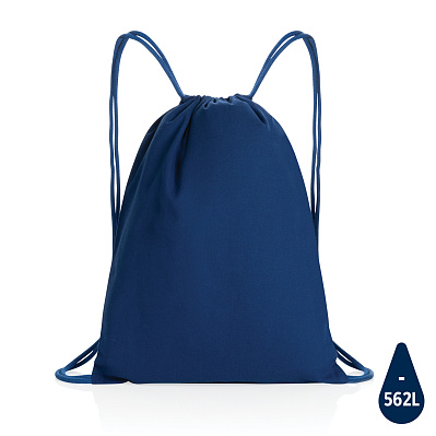Рюкзак на шнурке Impact из переработанного хлопка AWARE™, 145 г (Синий;)
