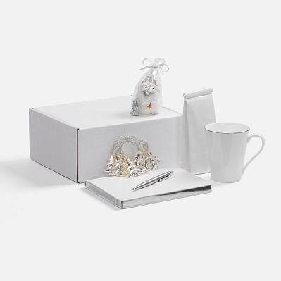 Набор «Планы на счастье», белый с серебристым (Серебристый)