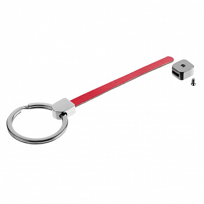 Элемент брелка-конструктора «Хлястик с кольцом и зажимом»  (Красный)