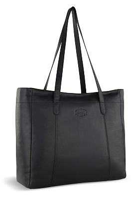 Сумка-шоппер KLONDIKE RUSH «Rachel», натуральная кожа в черном цвете, 55 х 37 х 14 см