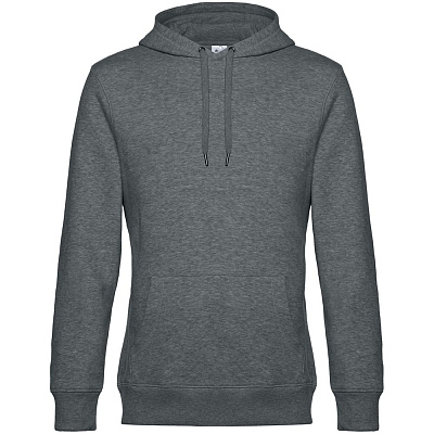 Толстовка с капюшоном унисекс King, темно-серый меланж (Серый меланж)