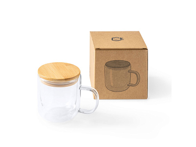 Кружка INDAL с бамбуковой крышкой