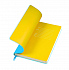 Бизнес-блокнот  "Funky" А5, голубой, желтый форзац, мягкая обложка,  в линейку - Фото 2