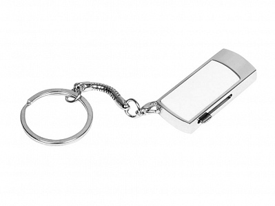 USB 2.0- флешка на 8 Гб с выдвижным механизмом и мини чипом (Белый/серебристый)