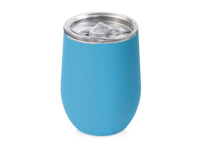 Вакуумная термокружка Sense Gum, непротекаемая крышка, soft-touch (Голубой)