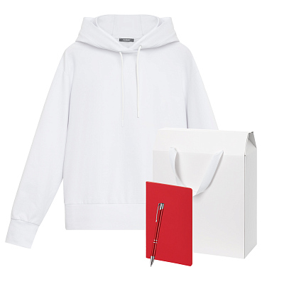 Набор с одеждой ALEX (худи, блокнот, ручка), красный, S (Белый, красный)
