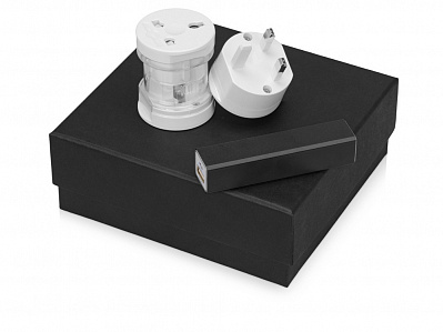 Подарочный набор Charge с адаптером и зарядным устройством (Черный)