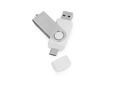 USB3.0/USB Type-C флешка на 16 Гб Квебек C (Белый)