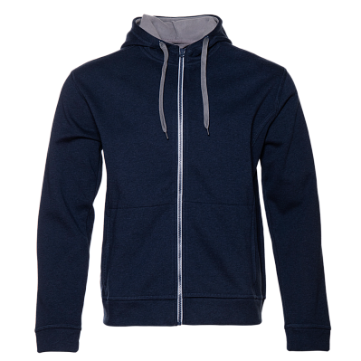 Толстовка мужская STAN с капюшоном на молнии сэндвич 320, 18 (Тёмно-синий меланж)