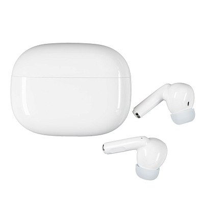 Наушники LAUD беспроводные с амбушюрами, пластиковый корпус, белые