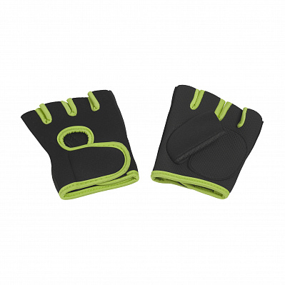 Перчатки для фитнеса "Рекорд", размер XL  (Черный с зеленым яблоком)