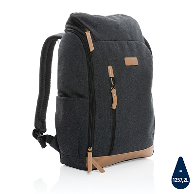 Рюкзак для ноутбука Impact из переработанного канваса AWARE™, 15" (Черный;)