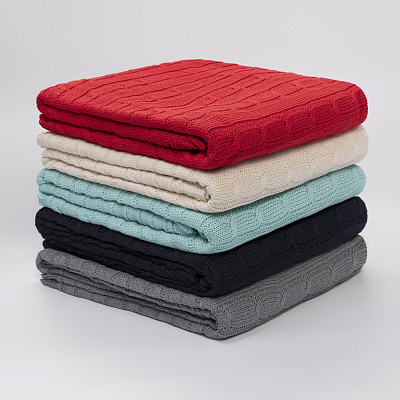 Плед Фадо (Fado) вязаный, бежевый (без подарочной коробки)