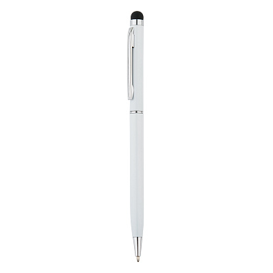 Тонкая металлическая ручка-стилус (Белый;)