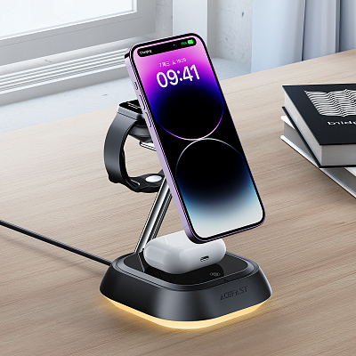 Беспроводное ЗУ ACEFAST E16 desktop 3-in-1 wireless charging holder