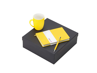 Подарочный набор COLOR IT с блокнотом, металлической ручкой и кружкой (Желтый)