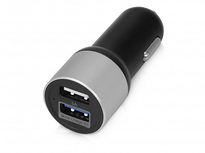 Адаптер автомобильный USB с функцией быстрой зарядки QC 3.0 TraffIQ (Черный/серебристый)