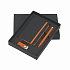Подарочный набор "Пьемонт", покрытие soft touch, черный с оранжевым - Фото 3