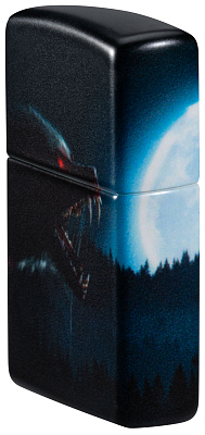 Зажигалка ZIPPO Horror Wolf с покрытием 540 Matte, латунь/сталь, черная, 38x13x57 мм