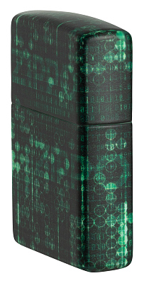 Зажигалка ZIPPO Pattern с покрытием Glow In The Dark Green, латунь/сталь, черно-зеленая, 38x13x57 мм