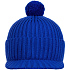 Вязаная шапка с козырьком Peaky, синяя (василек) - Фото 4