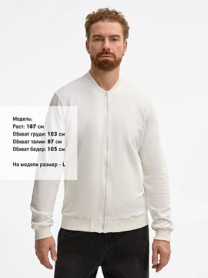 Бомбер унисекс Townie, молочно-белый