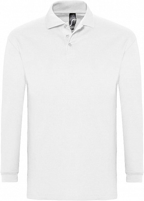 Рубашка поло мужская с длинным рукавом Winter II 210 белая (Белый)