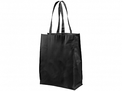 Ламинированная сумка для покупок, средняя, 80 г/м2 (Черный)
