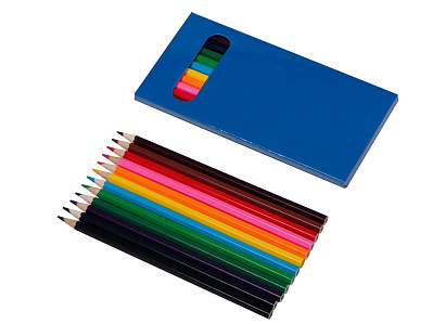 Набор из 12 шестигранных цветных карандашей Hakuna Matata (Упаковка- синий, карандаши- разноцветный)