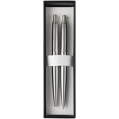 Набор из механического карандаша и ручки Poetica, серебристый