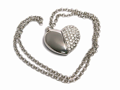 USB 2.0- флешка на 8 Гб Сердце с кристаллами